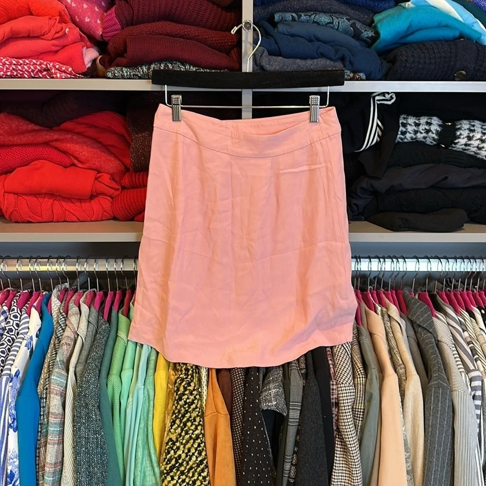 Loft pink wrap tie front skirt size 0